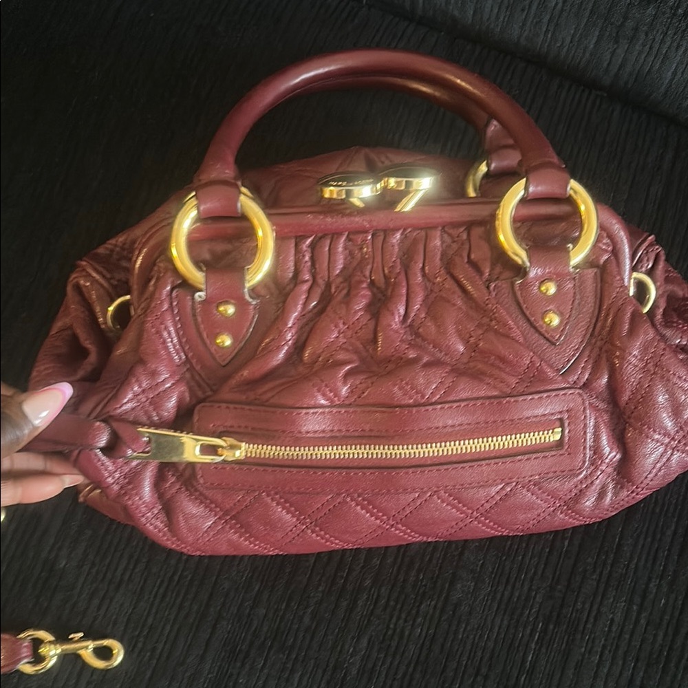 Elegant Burgundy Quilted Handbag Marc Jacob’s bag